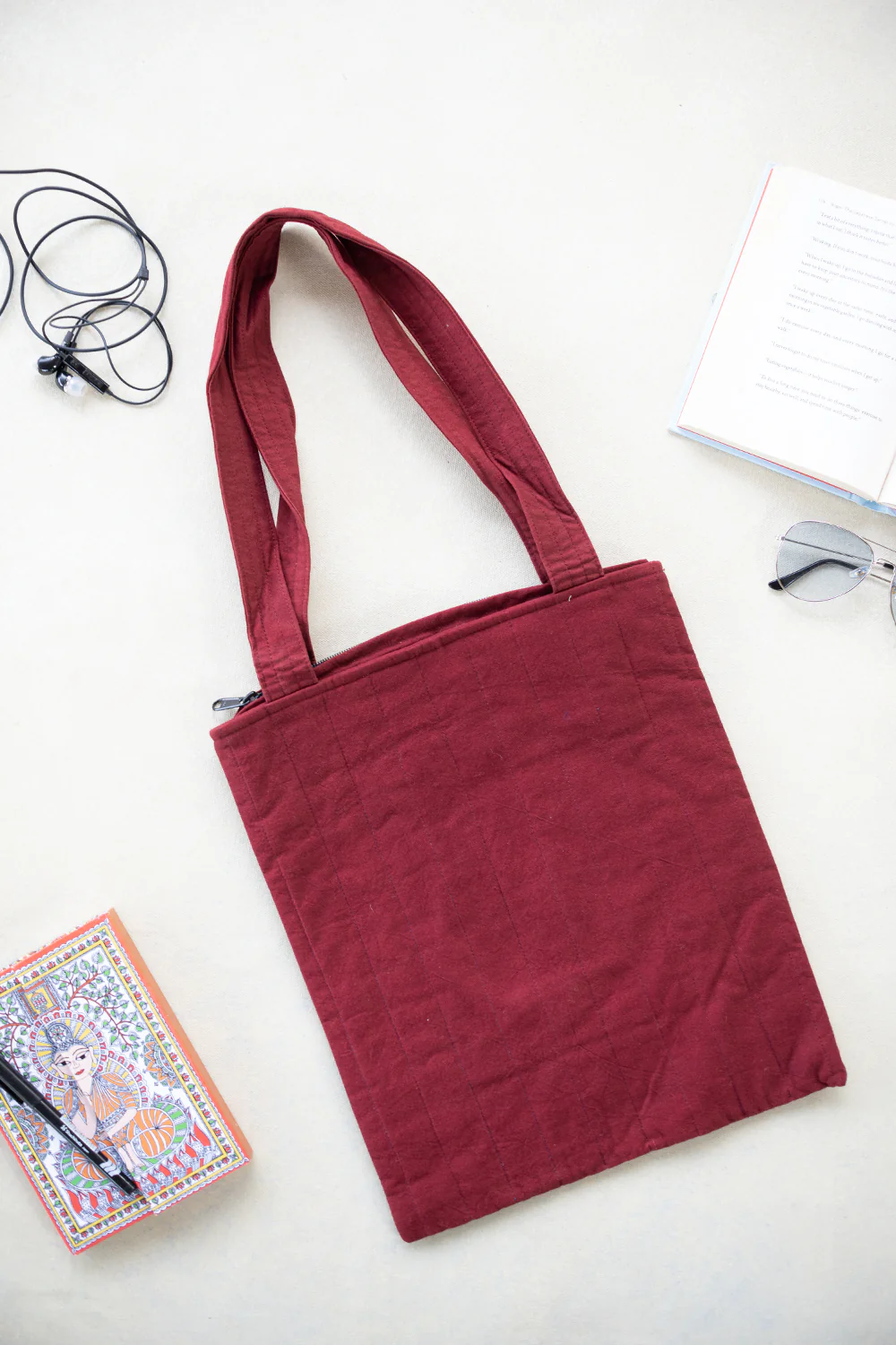 Maroon Kutch Embroidered Bag - Image 2