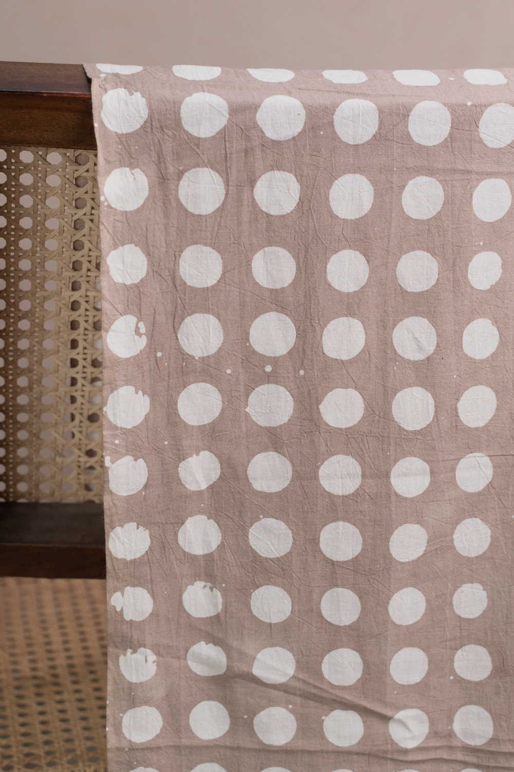Grey Block Printed Batik Cotton Fabric - 0.5m