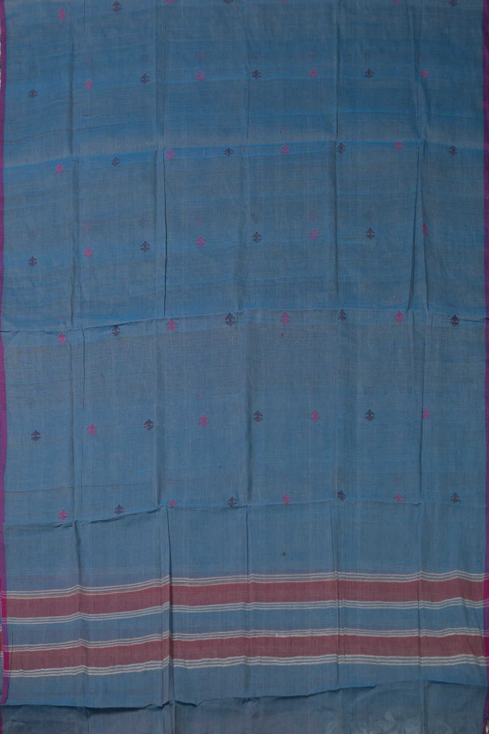 Blue Handspun Cotton Dupatta - Image 3