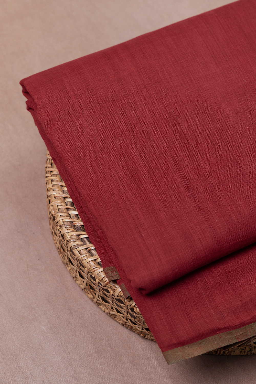 Maroon Handspun Cotton Fabric