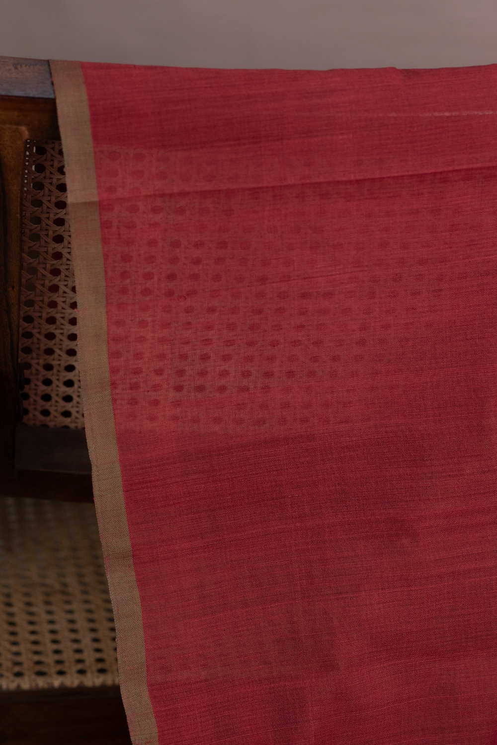 Maroon Handspun Cotton Fabric - Image 2