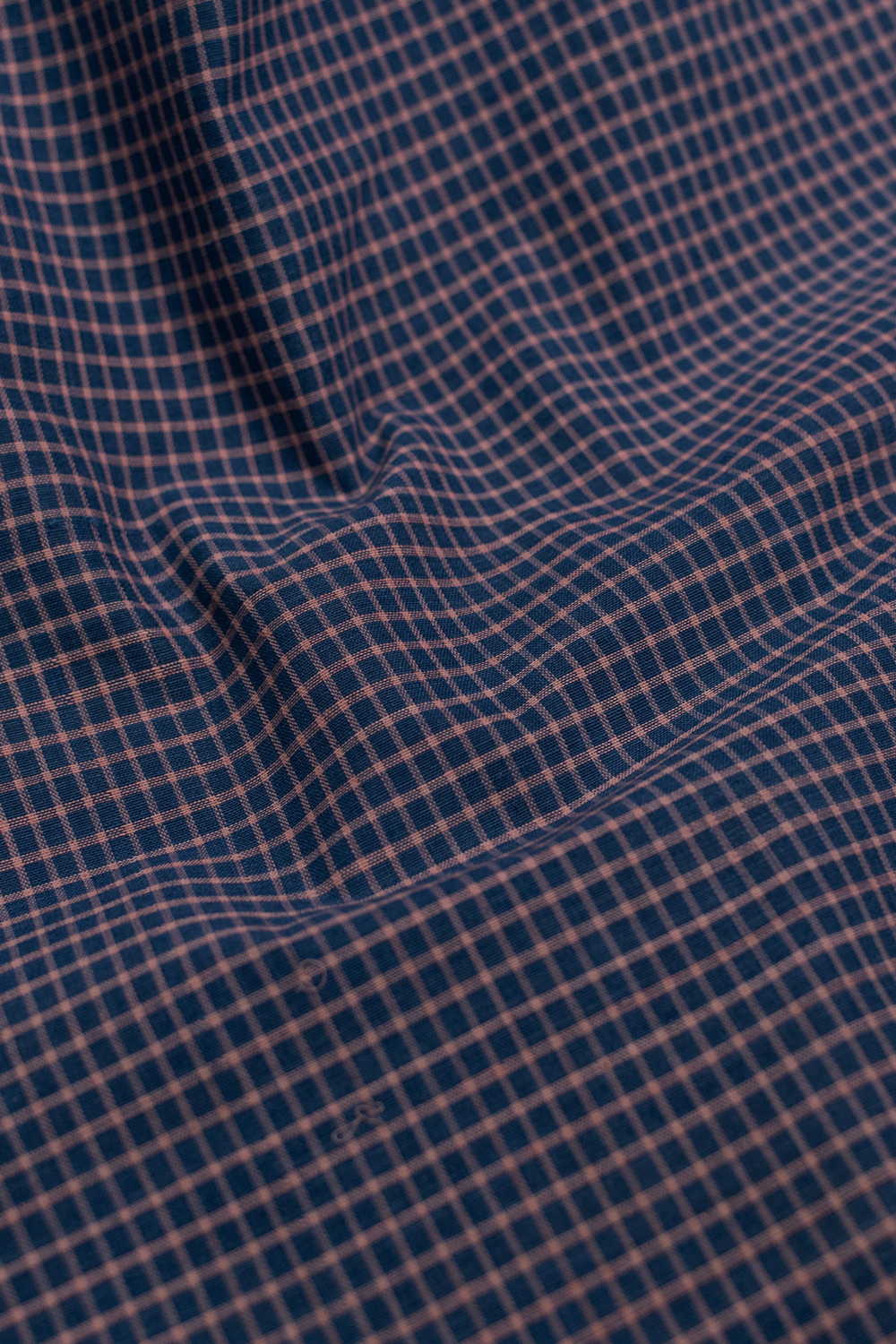 Twilight Grid - Blue Handspun Cotton Fabric - Image 2