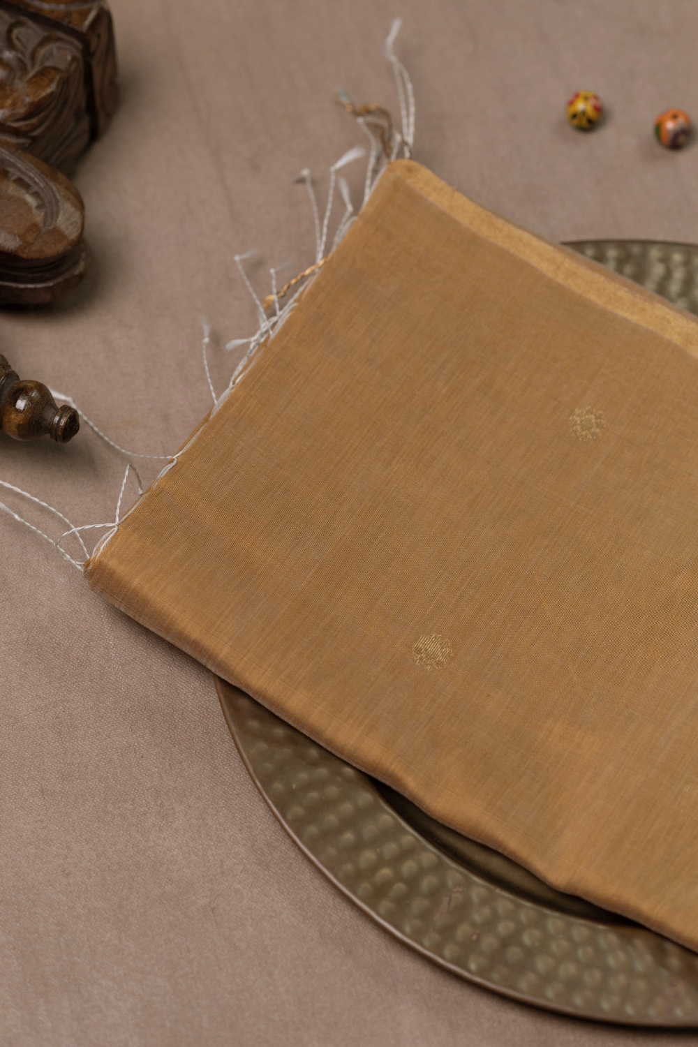 Yellowish Beige Chanderi Silk Cotton Dupatta