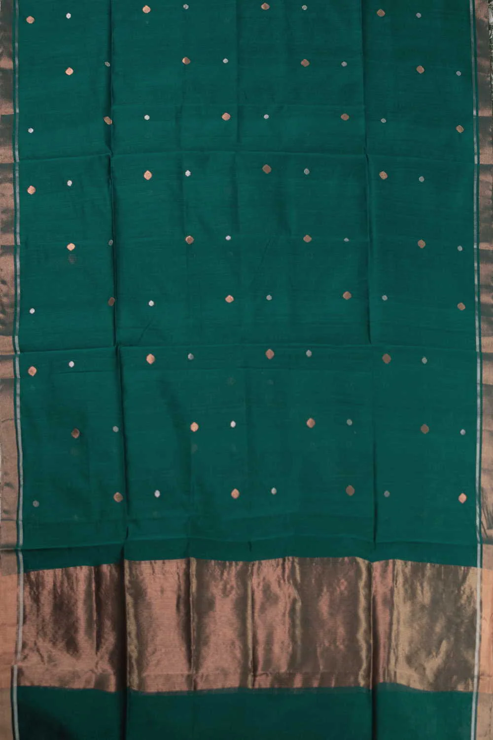 Dark Green Chanderi Silk Cotton Dupatta - Image 3