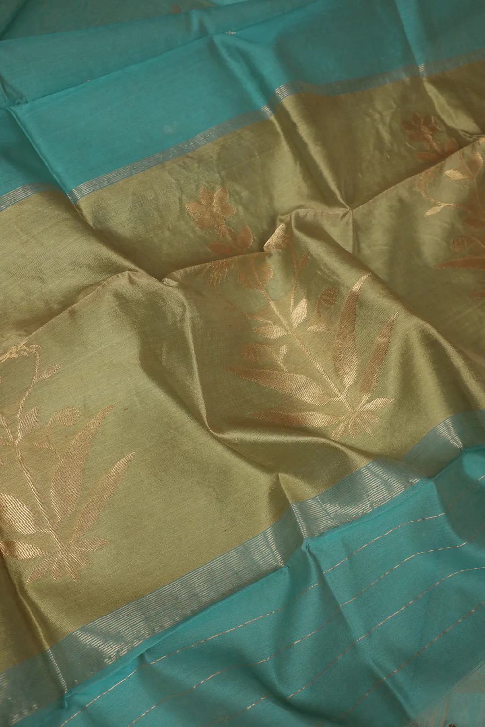 Blue Handwoven Chanderi Dupatta - Image 4
