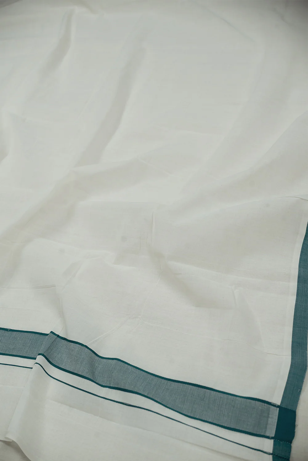 Green Bordered Handwoven Dhoti with Green Handspun Shirt - Image 4