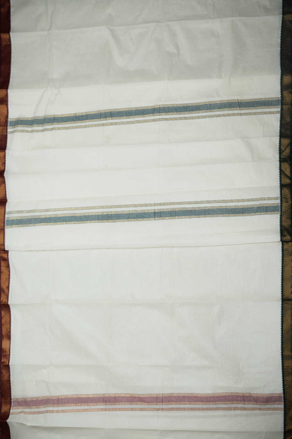 Off-White Cotton Dhoti with Creamy Green Shirt - Image 3