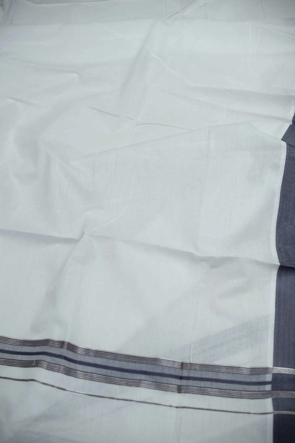 Off-White Handwoven Cotton Dhoti with Handwoven Shirt - Image 4