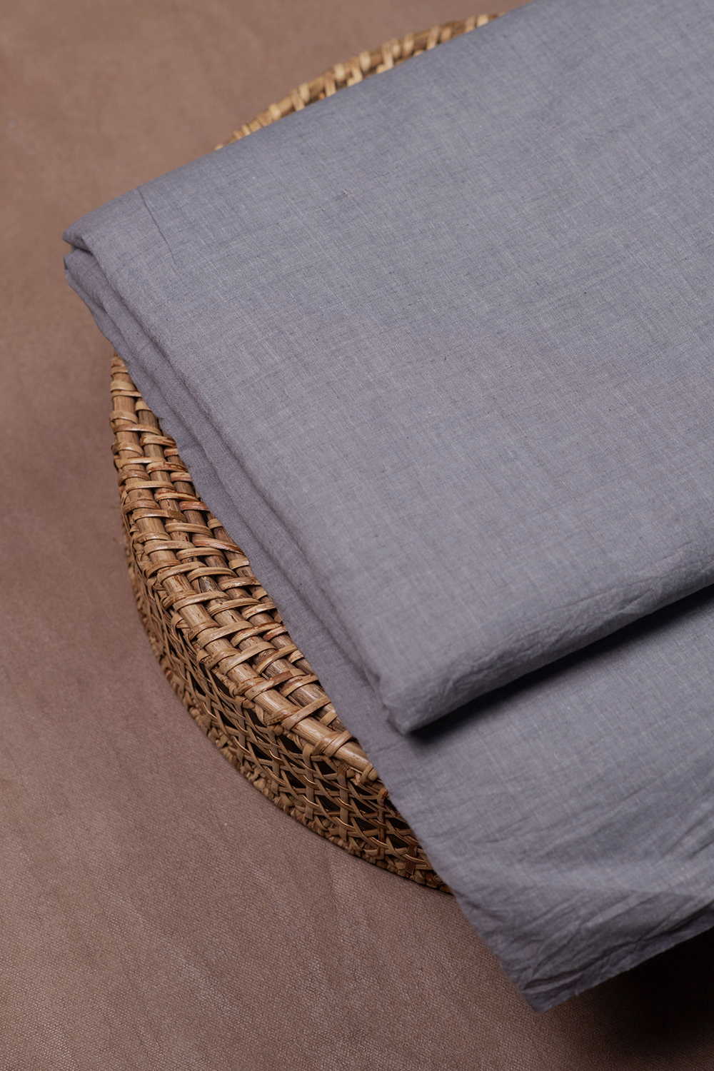 Grey Shaded Handwoven Cotton Fabric - Image 2