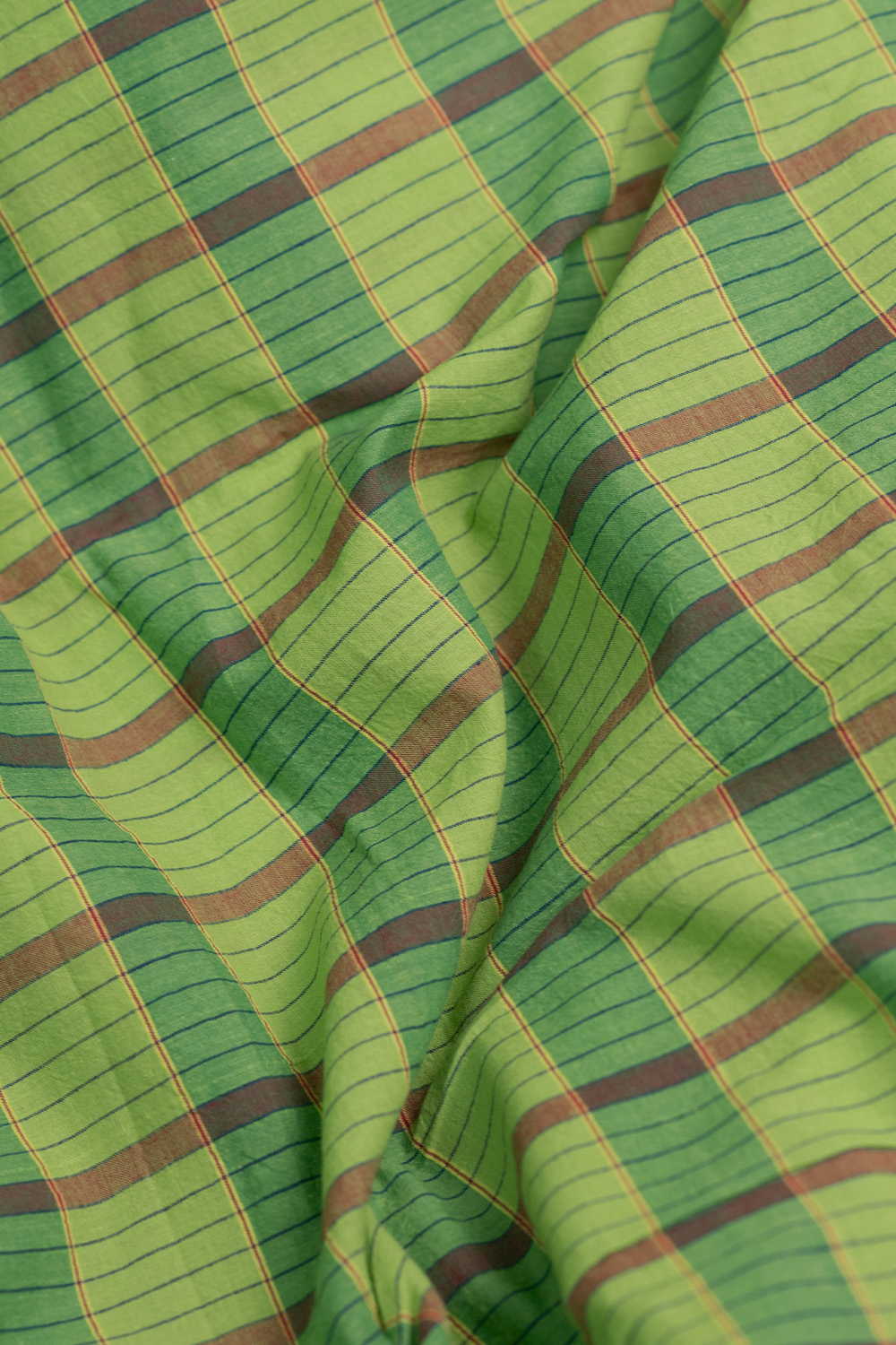 Brighter Green Handwoven Cotton Fabric - Image 3