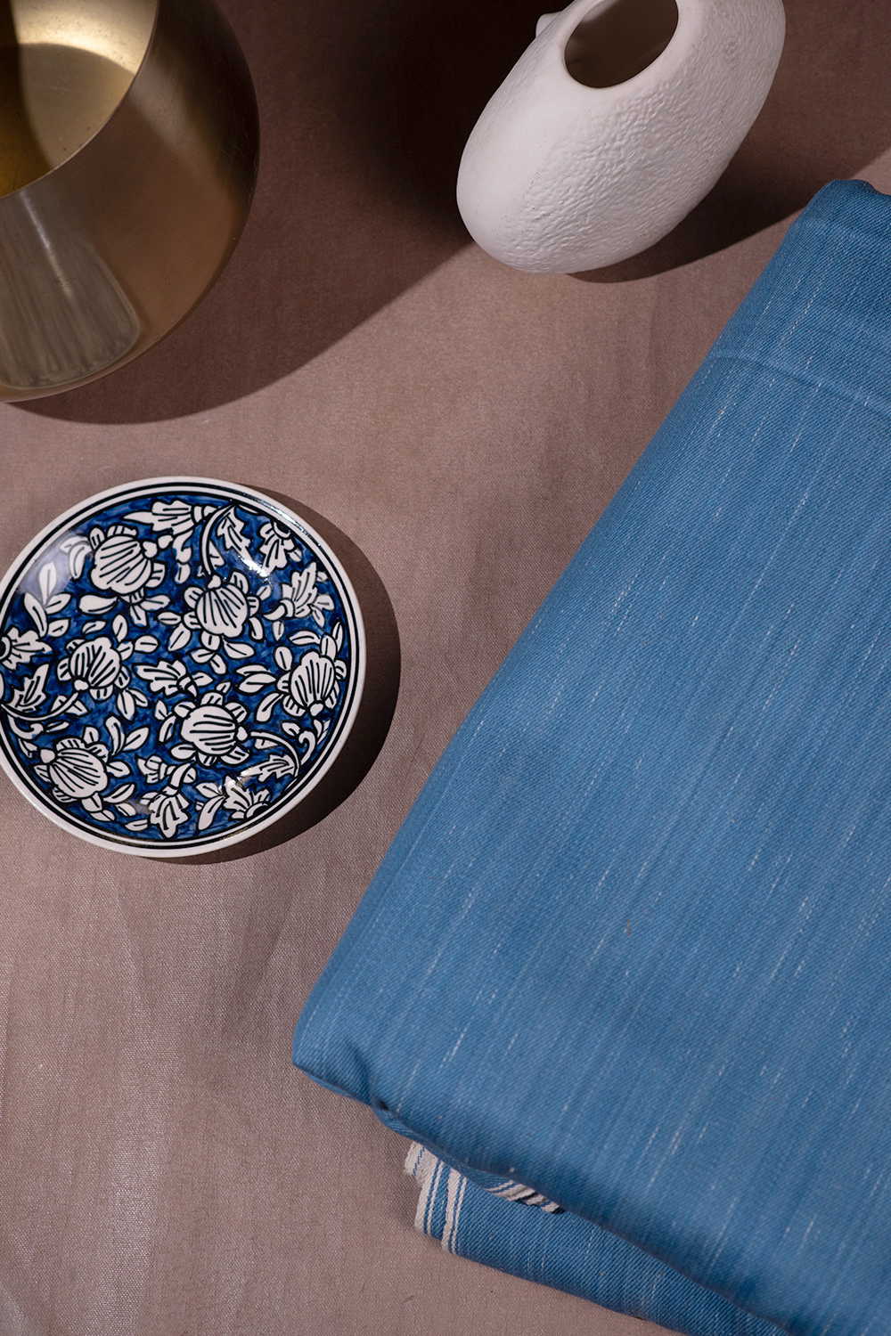 Blue Shaded Denim Reversible Fabric - Image 3