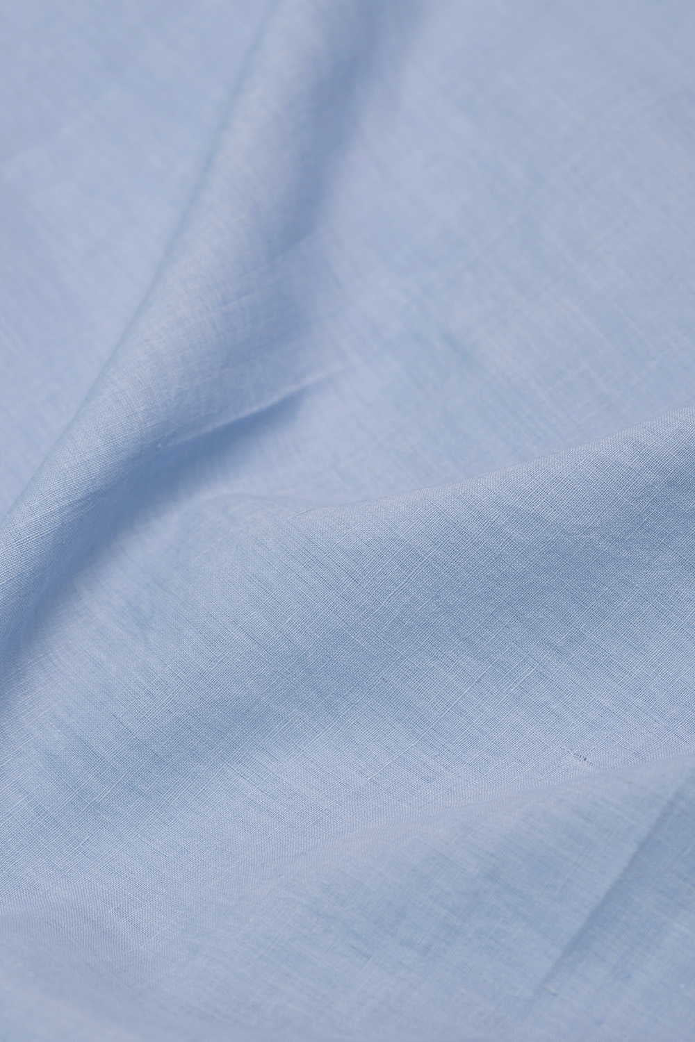 Pastel Blue Handwoven Linen Fabric - Image 2