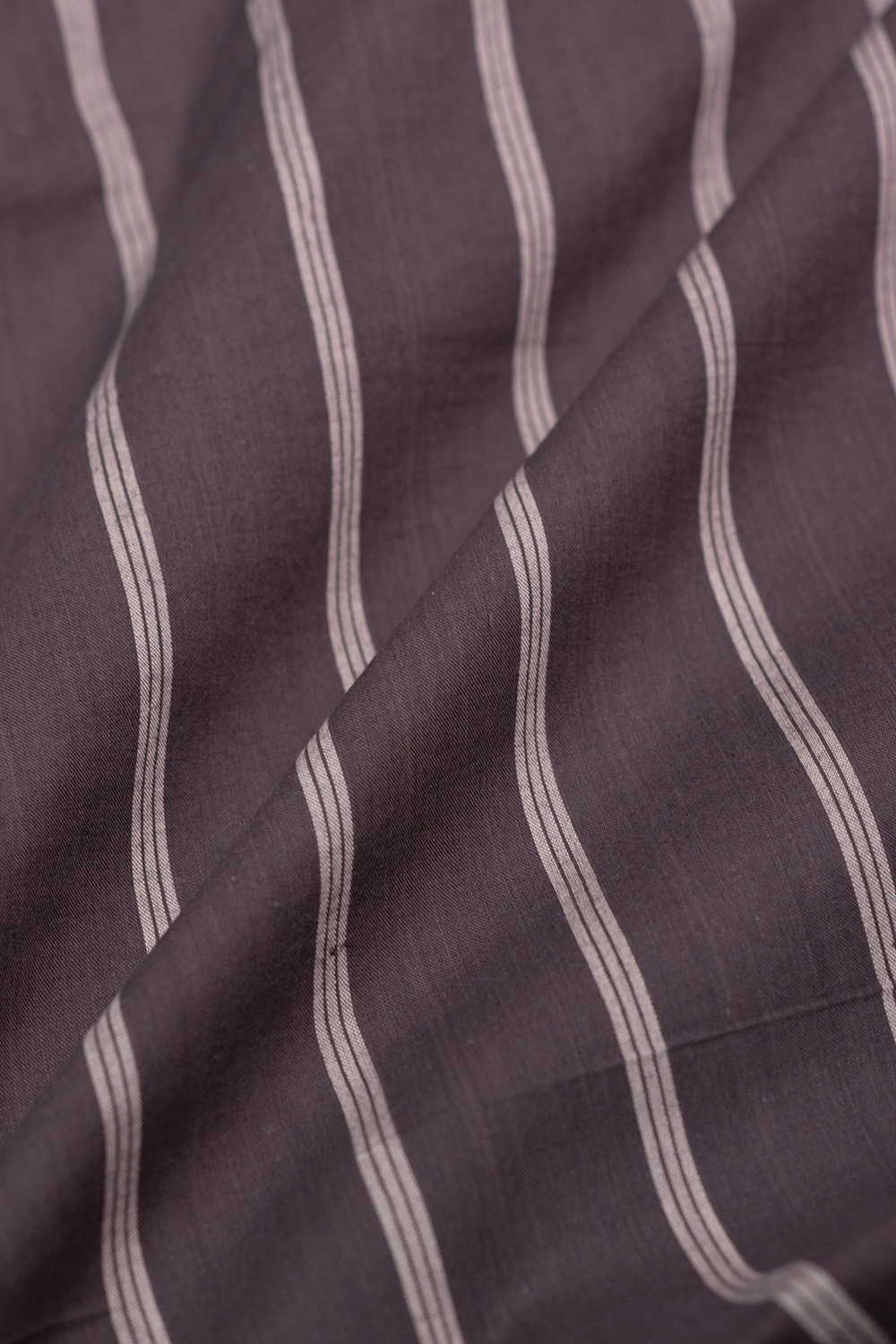 Blackish Grey Handwoven Cotton Fabric - Image 2