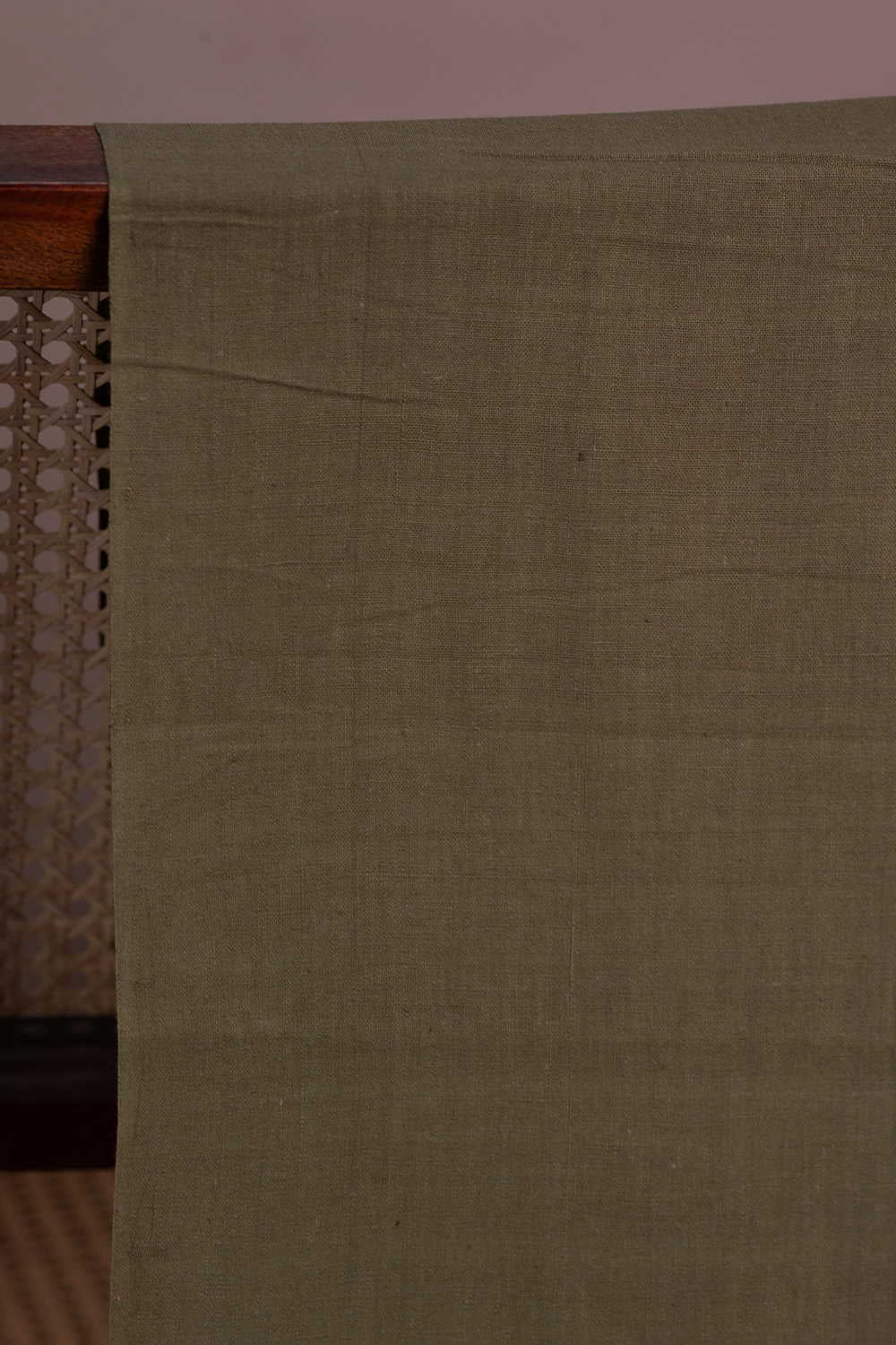 Olive Green Handspun Handwoven Cotton Fabric