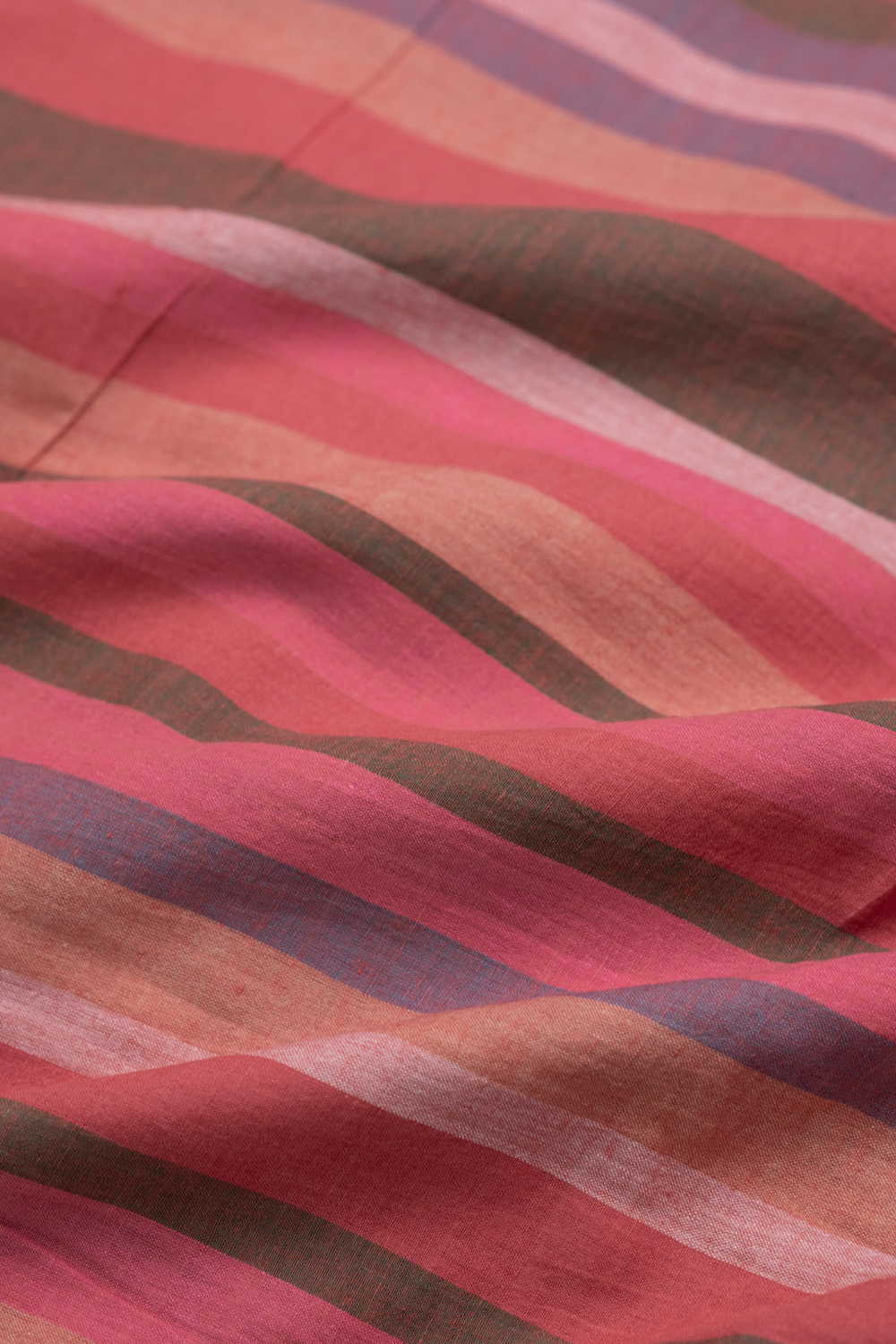 Multi-Color Lines Handwoven Cotton Fabric - Image 3