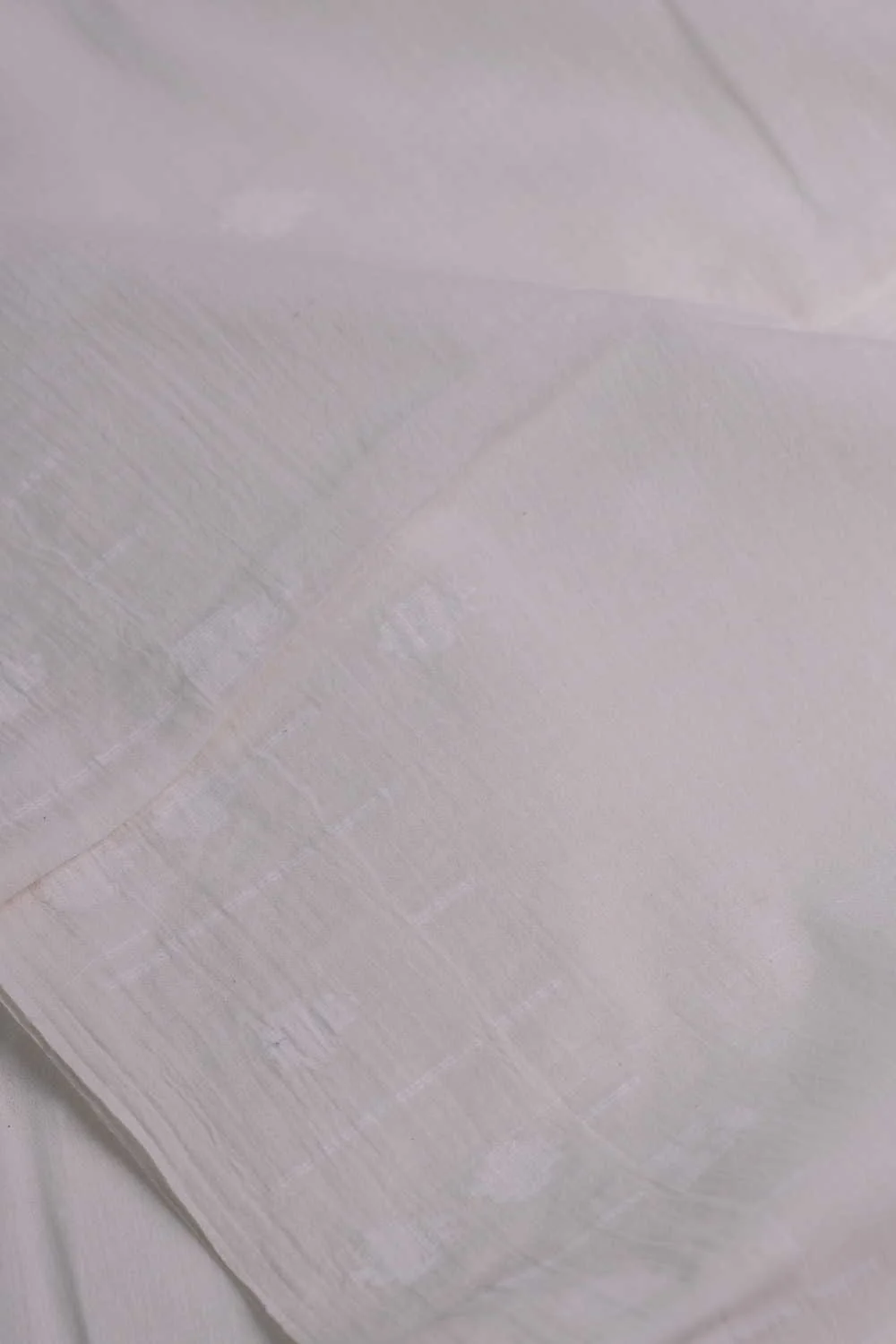Off-White Jamdani Border Cotton Fabric - Image 2