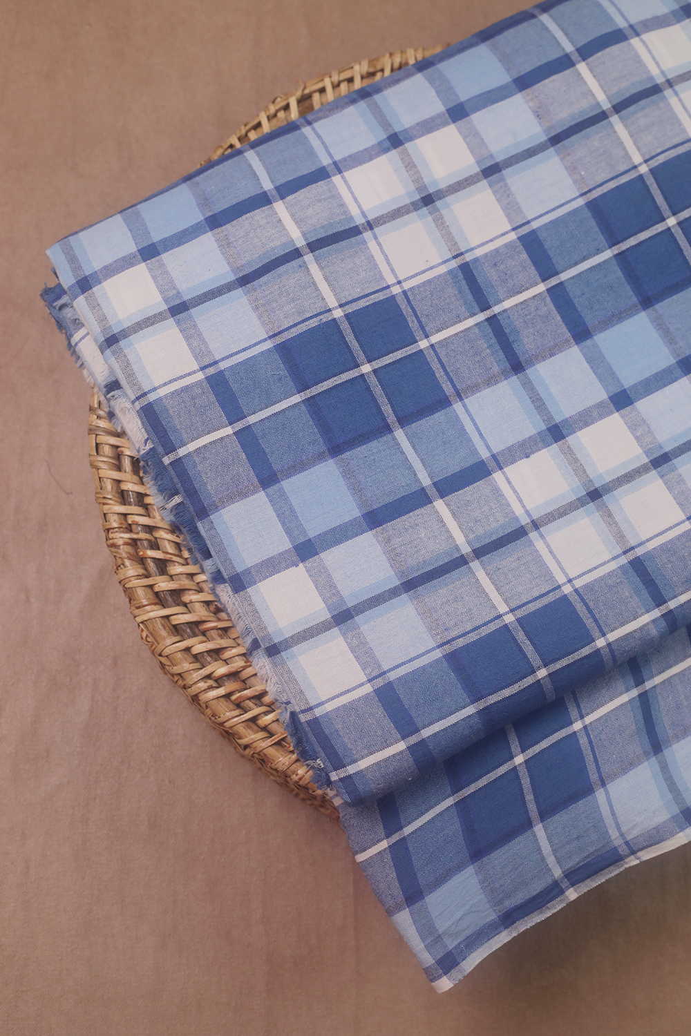 Checks on Handwoven Cotton Fabric