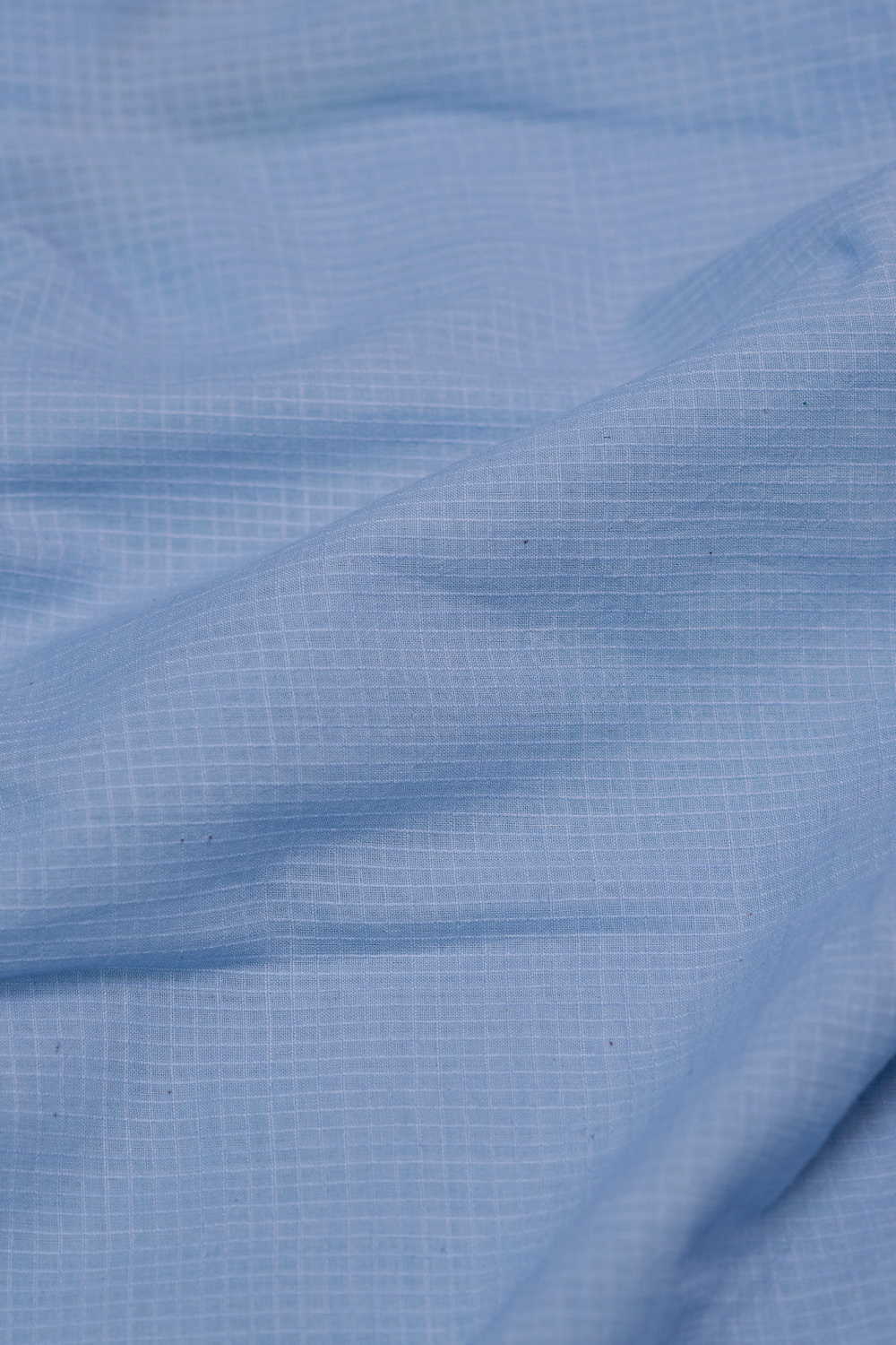 Mini Checks - Blue Handwoven Cotton Fabric - Image 3