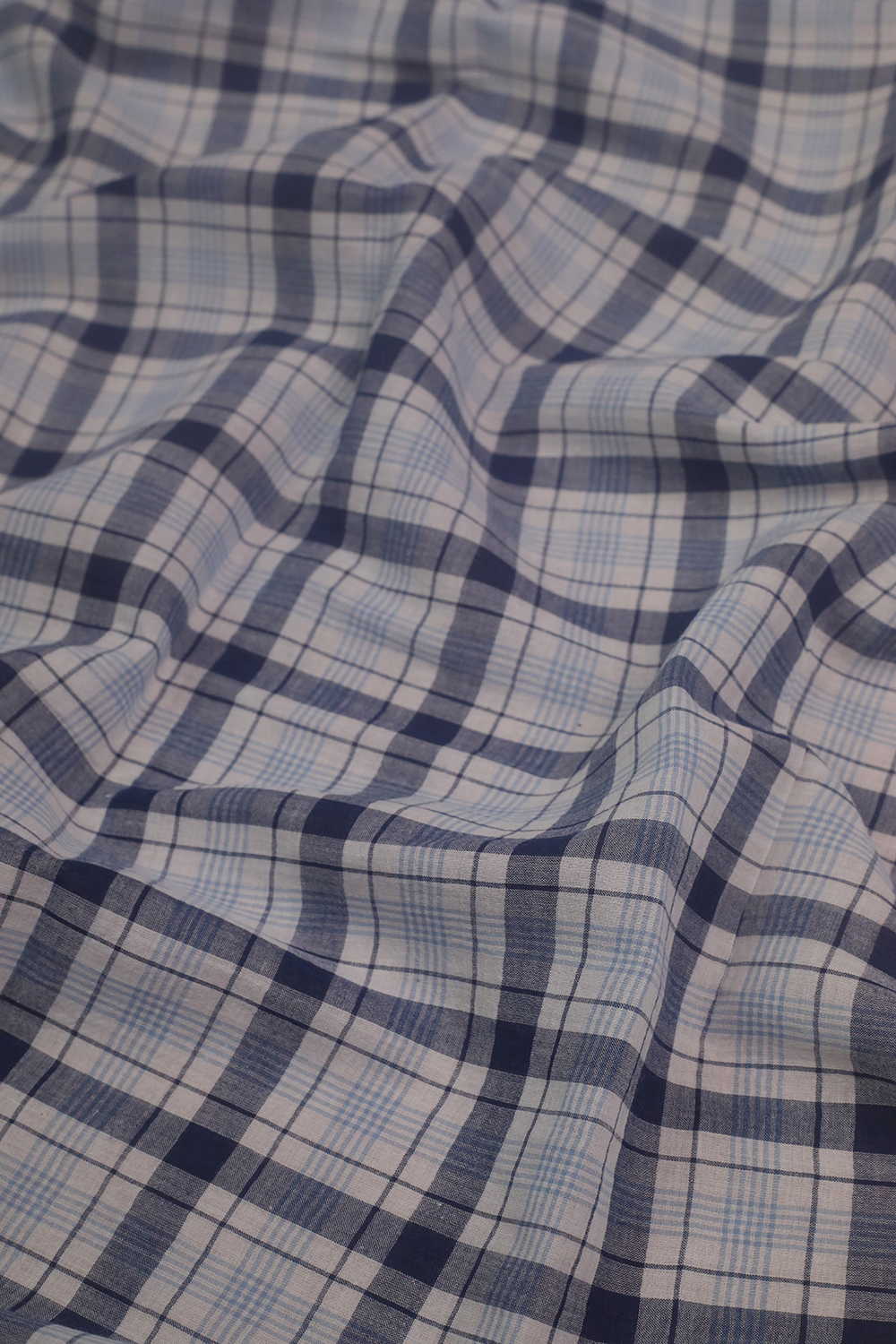 Broad Checks Handwoven Cotton Fabric - Image 3