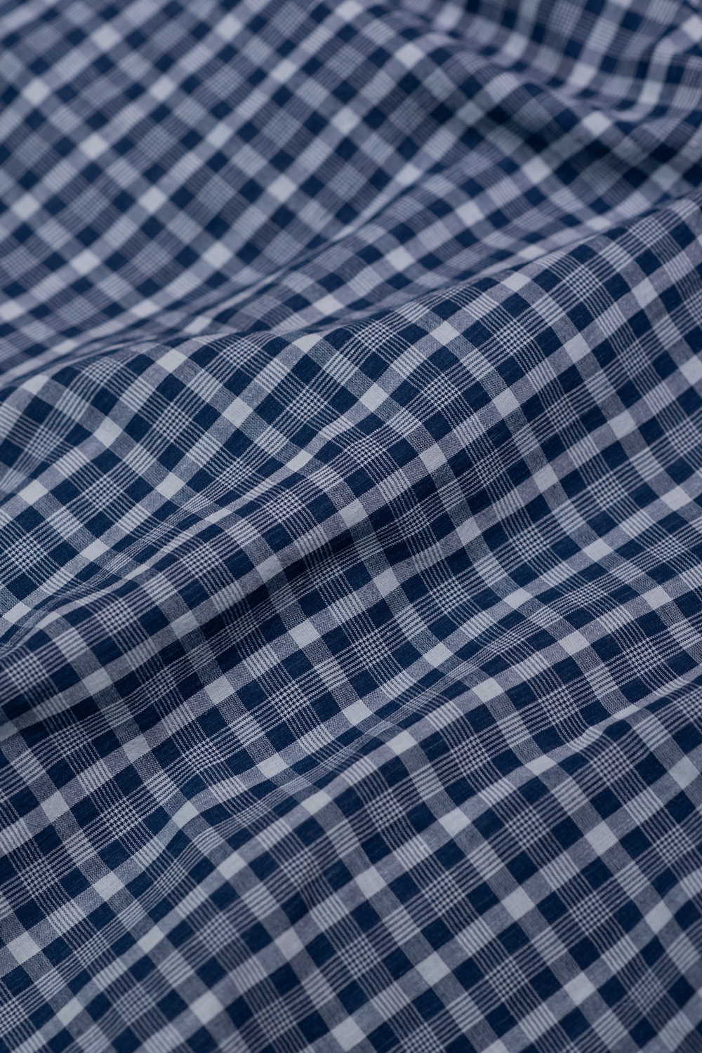 Check with Blue Handwoven Cotton Fabric - Image 3