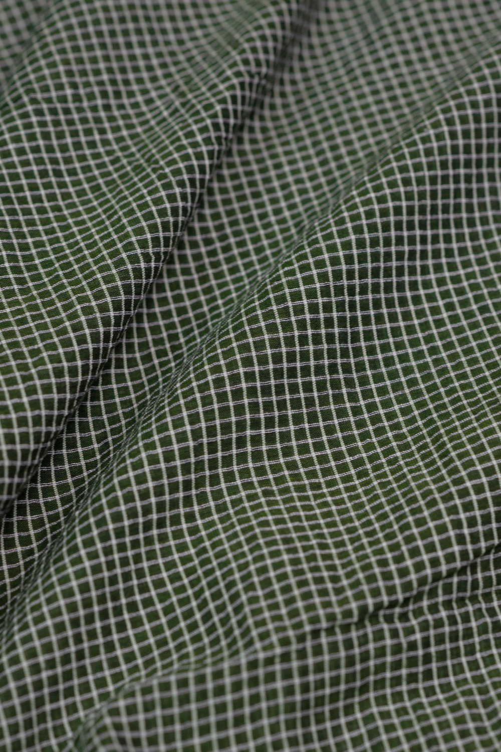 Sap Green with Checks Handwoven Cotton Fabric - Image 3