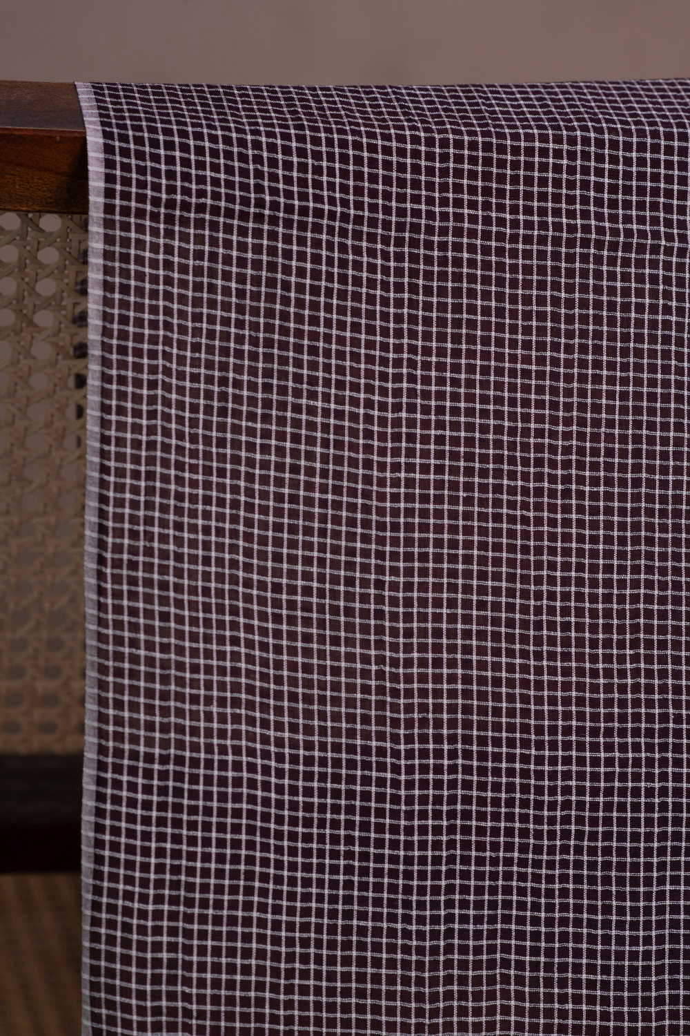 Shade of Wine Purple Handwoven Cotton Fabric - Image 3