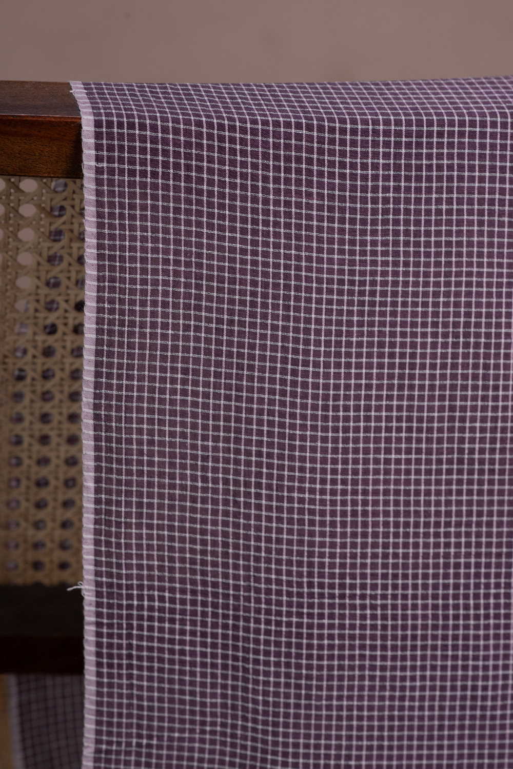 Rust Purple Shaded Handwoven Cotton Fabric