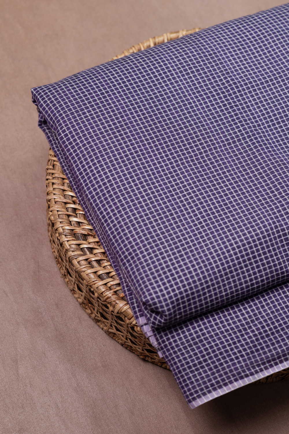 Violet Shaded Handwoven Cotton Fabric - Image 2