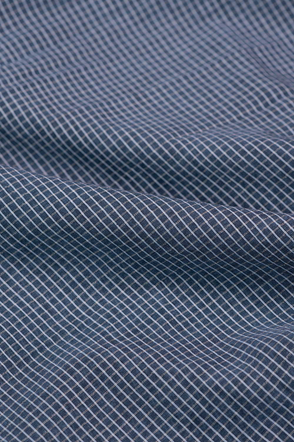 Checks on Grey Handwoven Cotton Fabric - Image 3