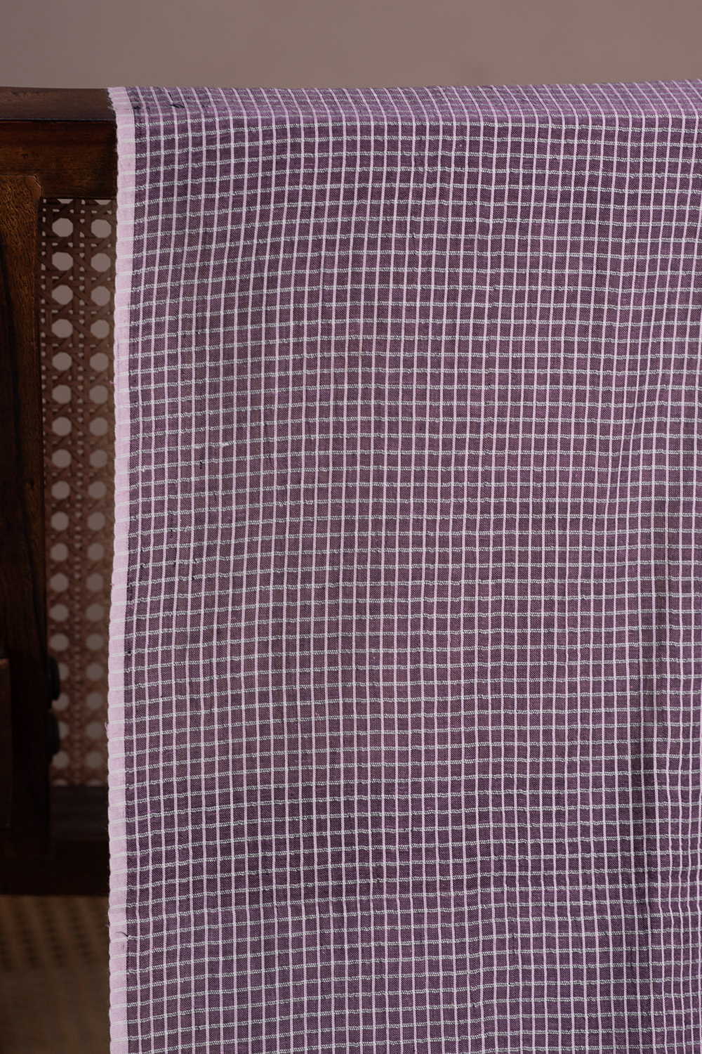 Light Shade of Purple Handwoven Cotton Fabric - Image 3