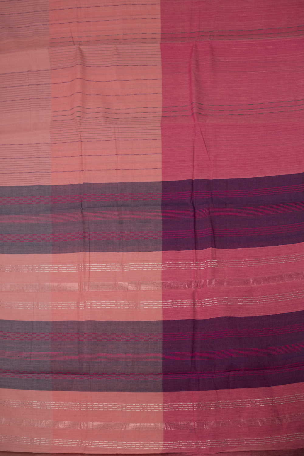 Pink & Peach Handspun Cotton saree - Image 2