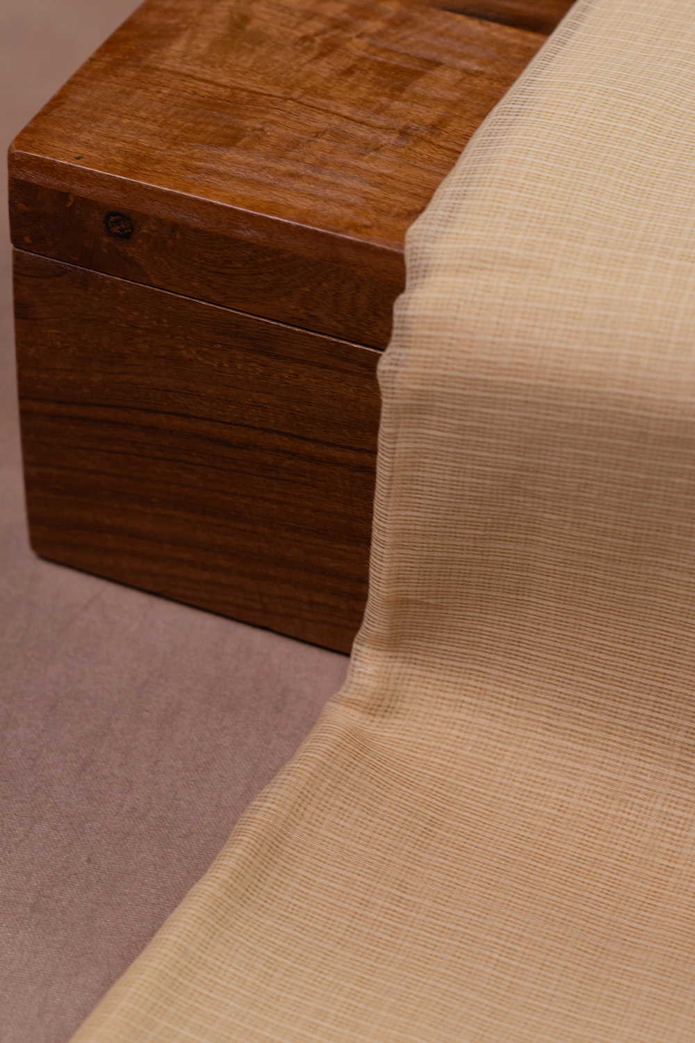 Soft Yellow Kota Cotton Fabric - Image 2