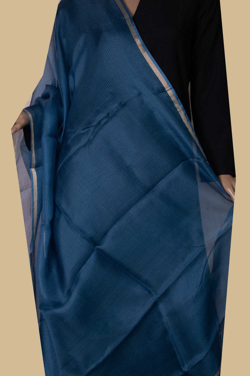 Prussian Blue Kota Silk Dupatta