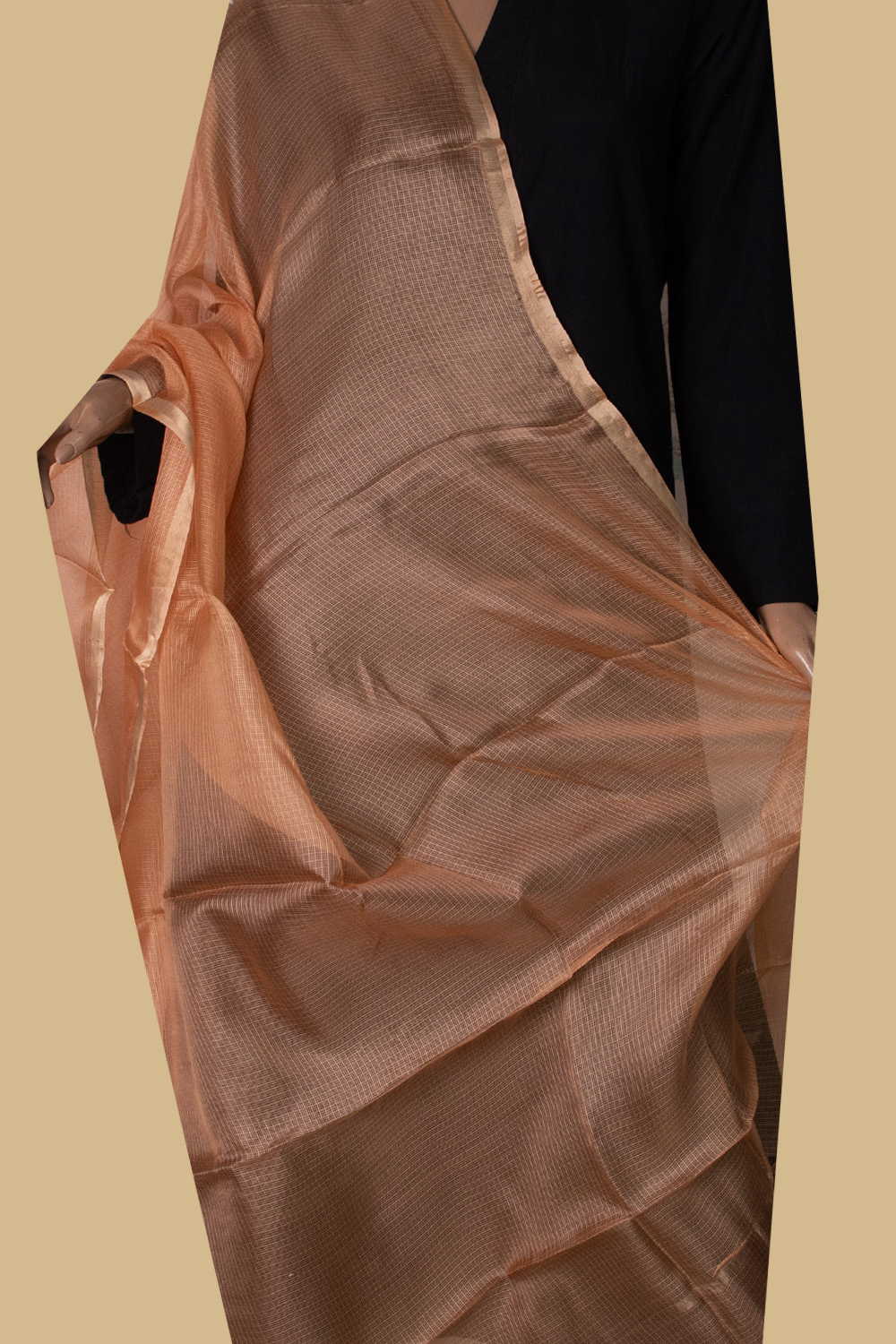 Orange Shade Kota Silk Dupatta - Image 2