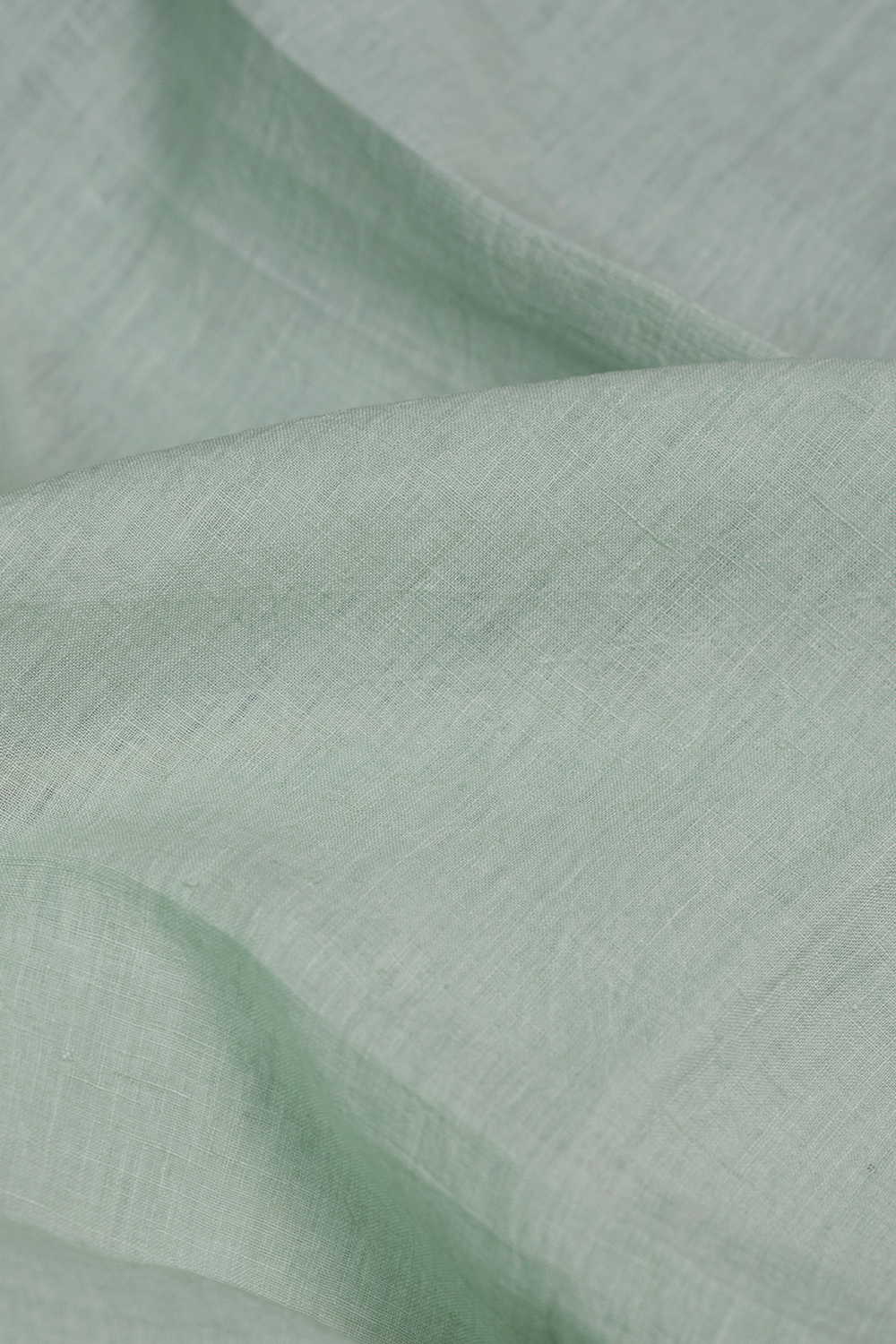 Pastel Green Handwoven Linen Fabric - Image 2