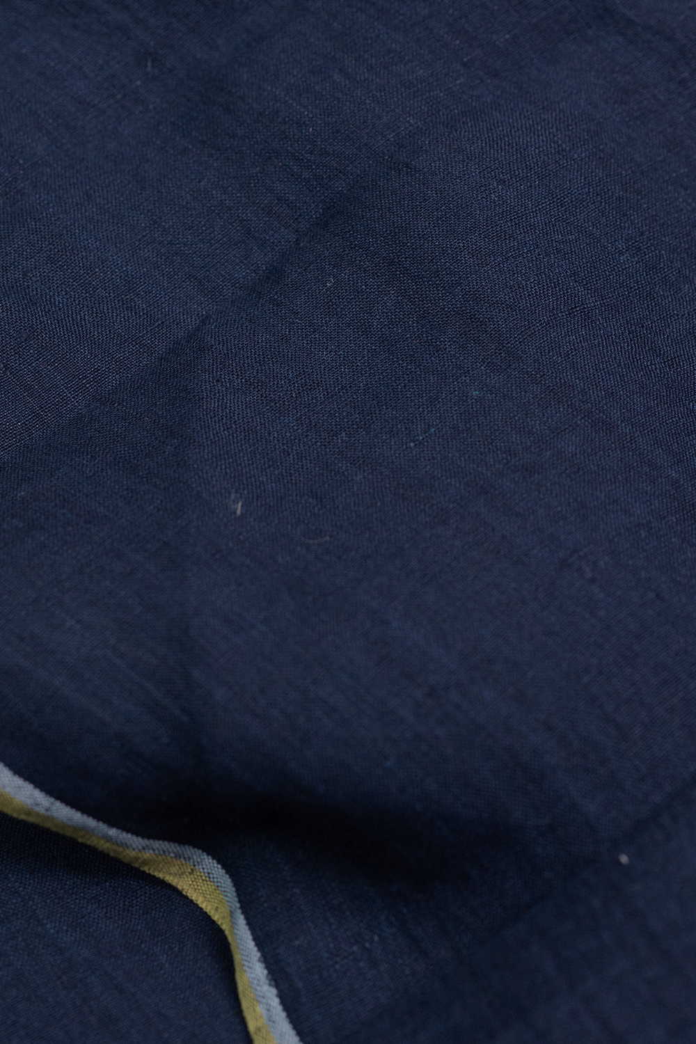 Midnight Blue Handwoven Linen Fabric - Image 3