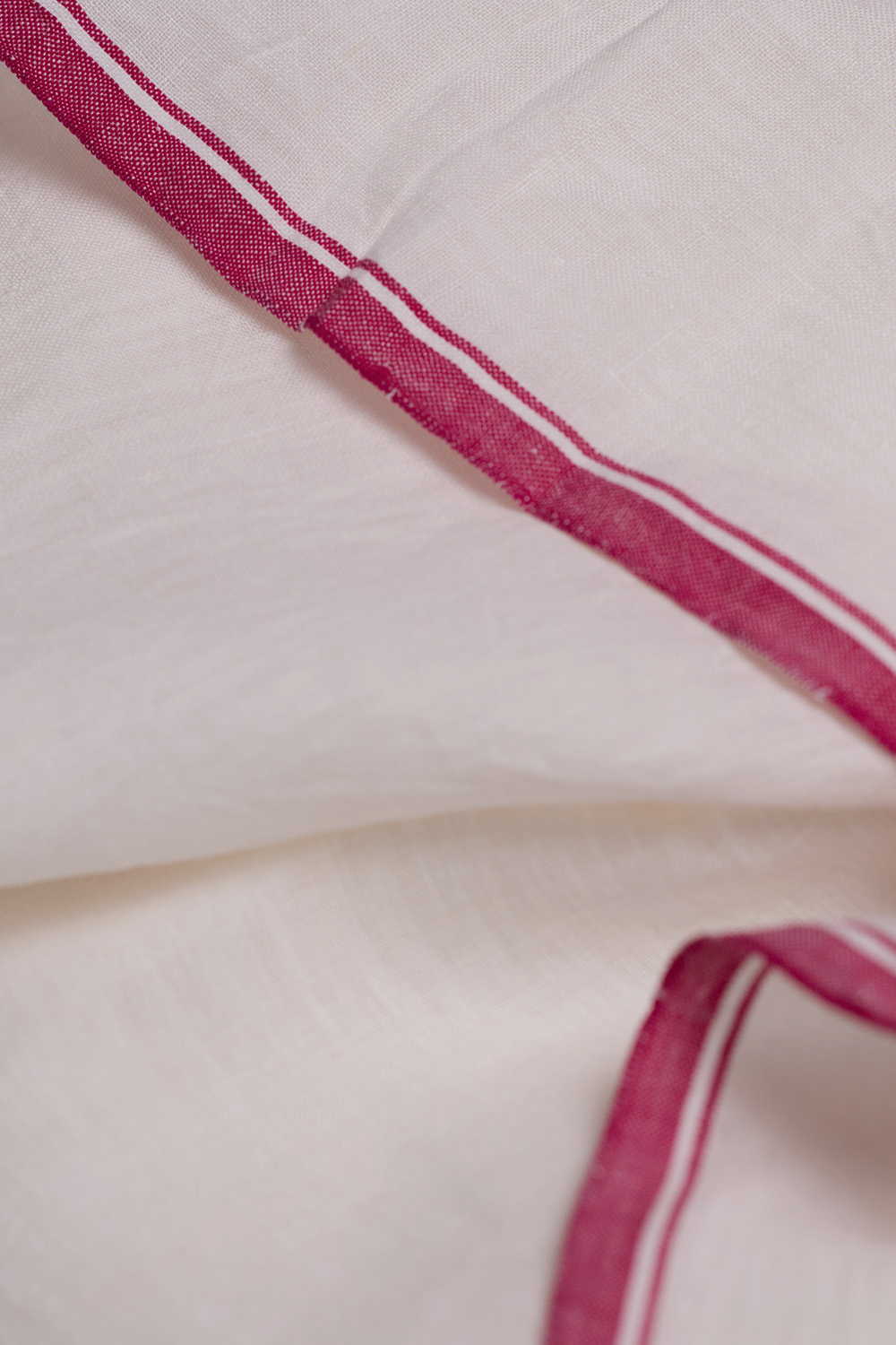 Off-White Handwoven Linen Fabric - Image 3