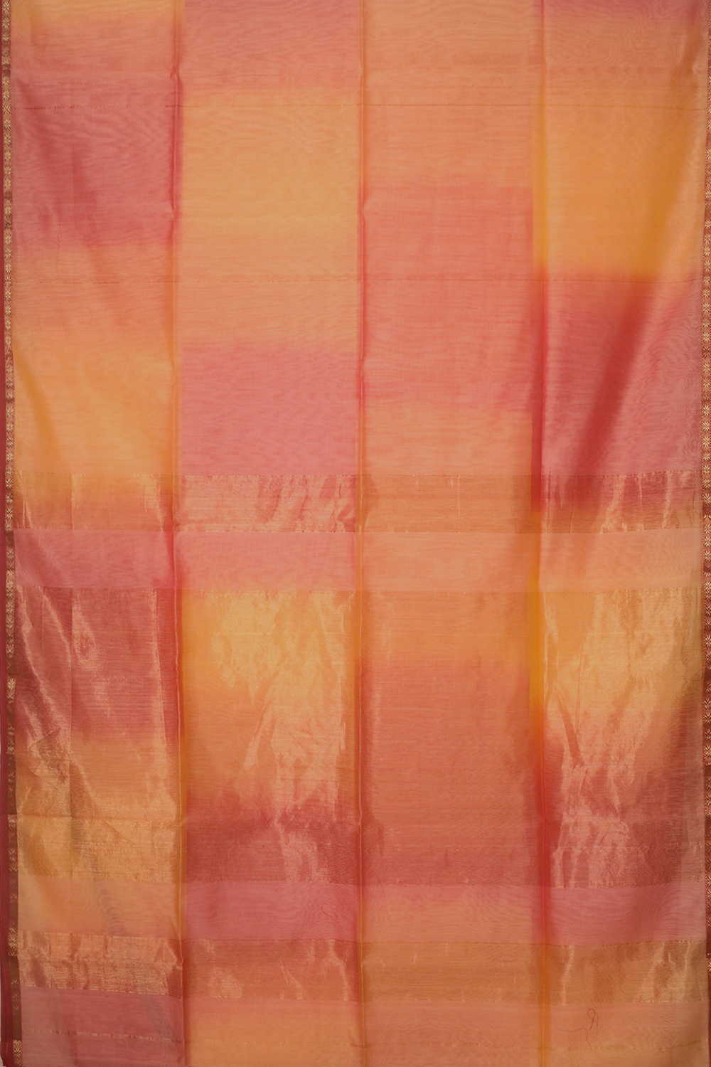 Step Shaded - Peach Maheshwari Silk Cotton saree - Image 2