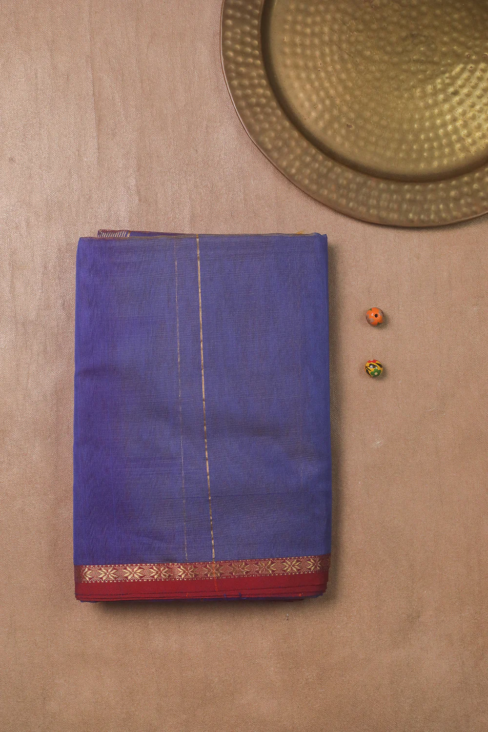 Twin Blue Maheshwari Silk Cotton saree