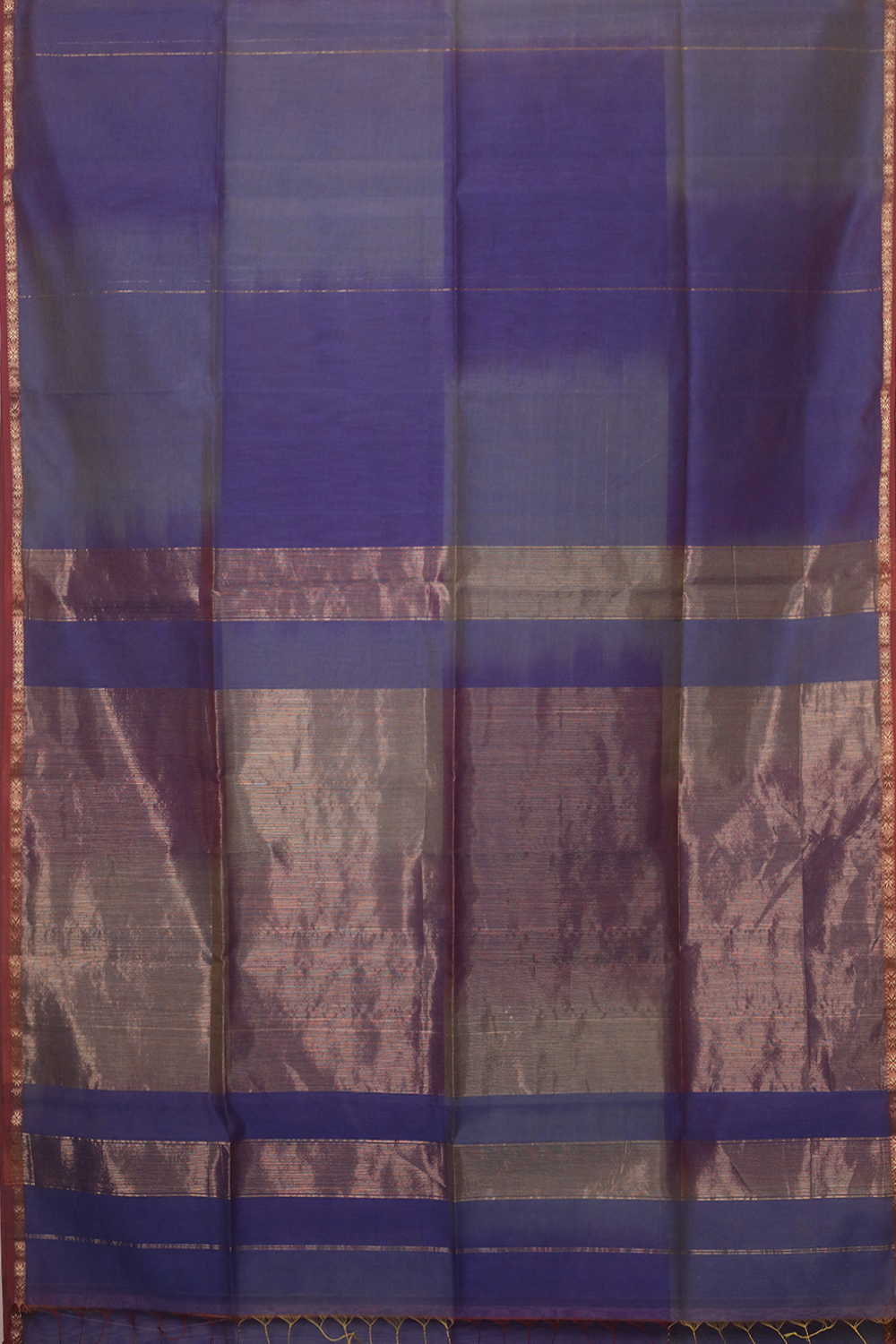 Twin Blue Maheshwari Silk Cotton saree - Image 2