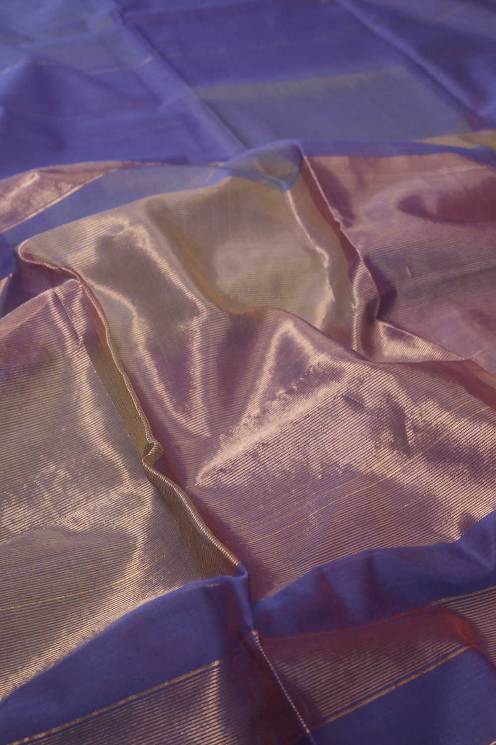 Twin Blue Maheshwari Silk Cotton saree - Image 3