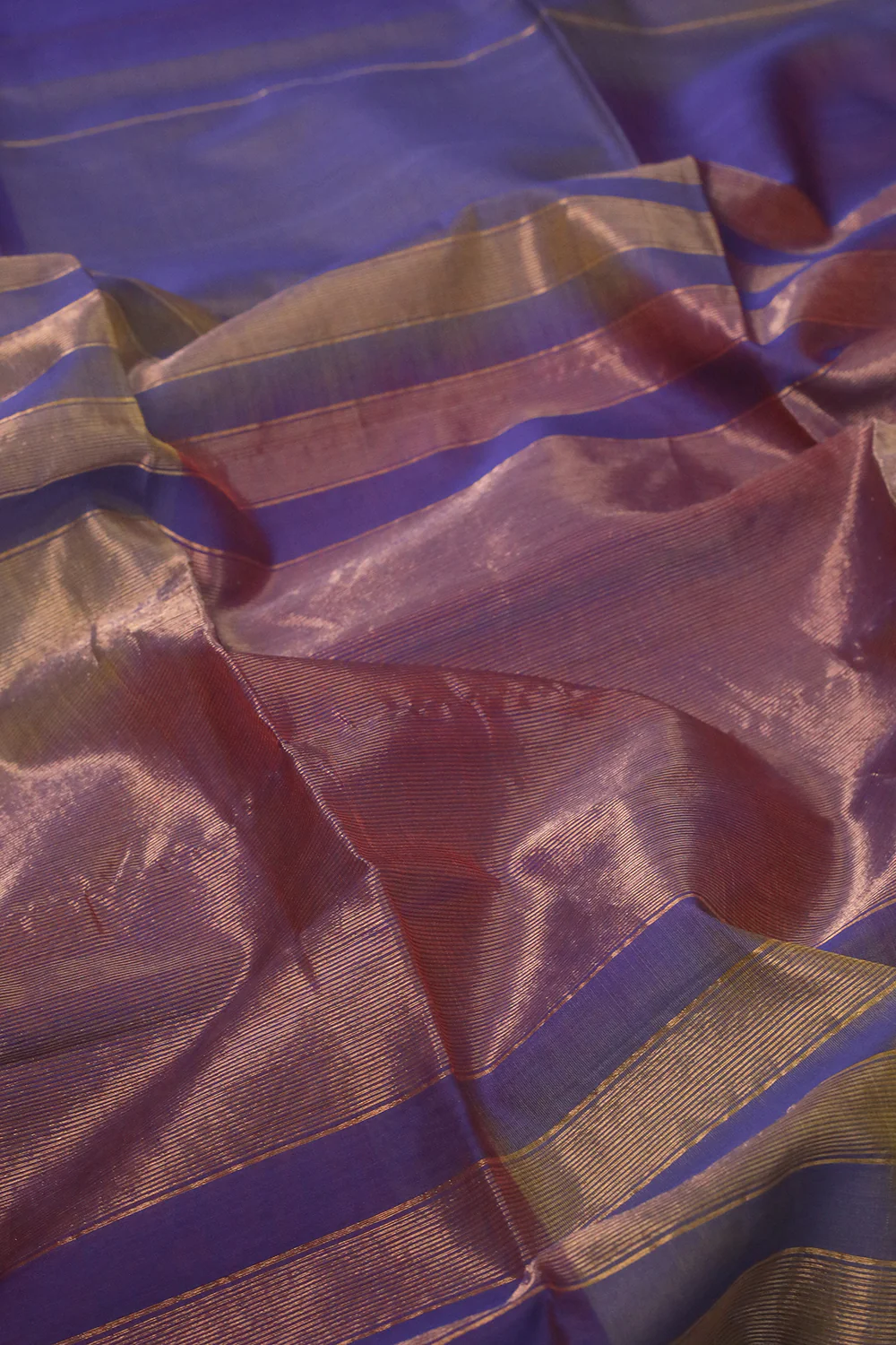 Purple Shaded Maheshwari Silk Cotton saree - Image 3