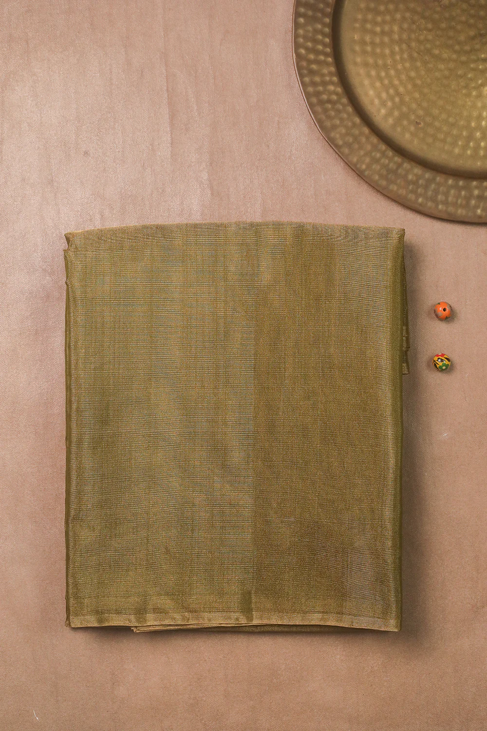Pickle Green Handwoven Tissue Maheshwari saree