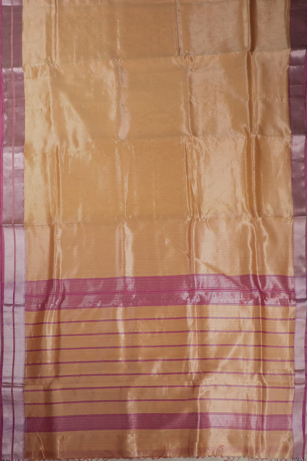 Tacao Orange Handwoven Tissue Maheshwari saree - Image 2