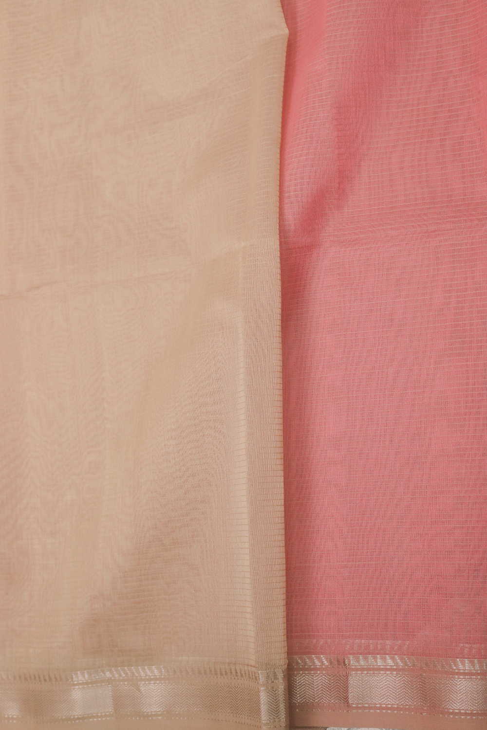 Pastel Pink Handwoven Maheshwari saree - Image 4