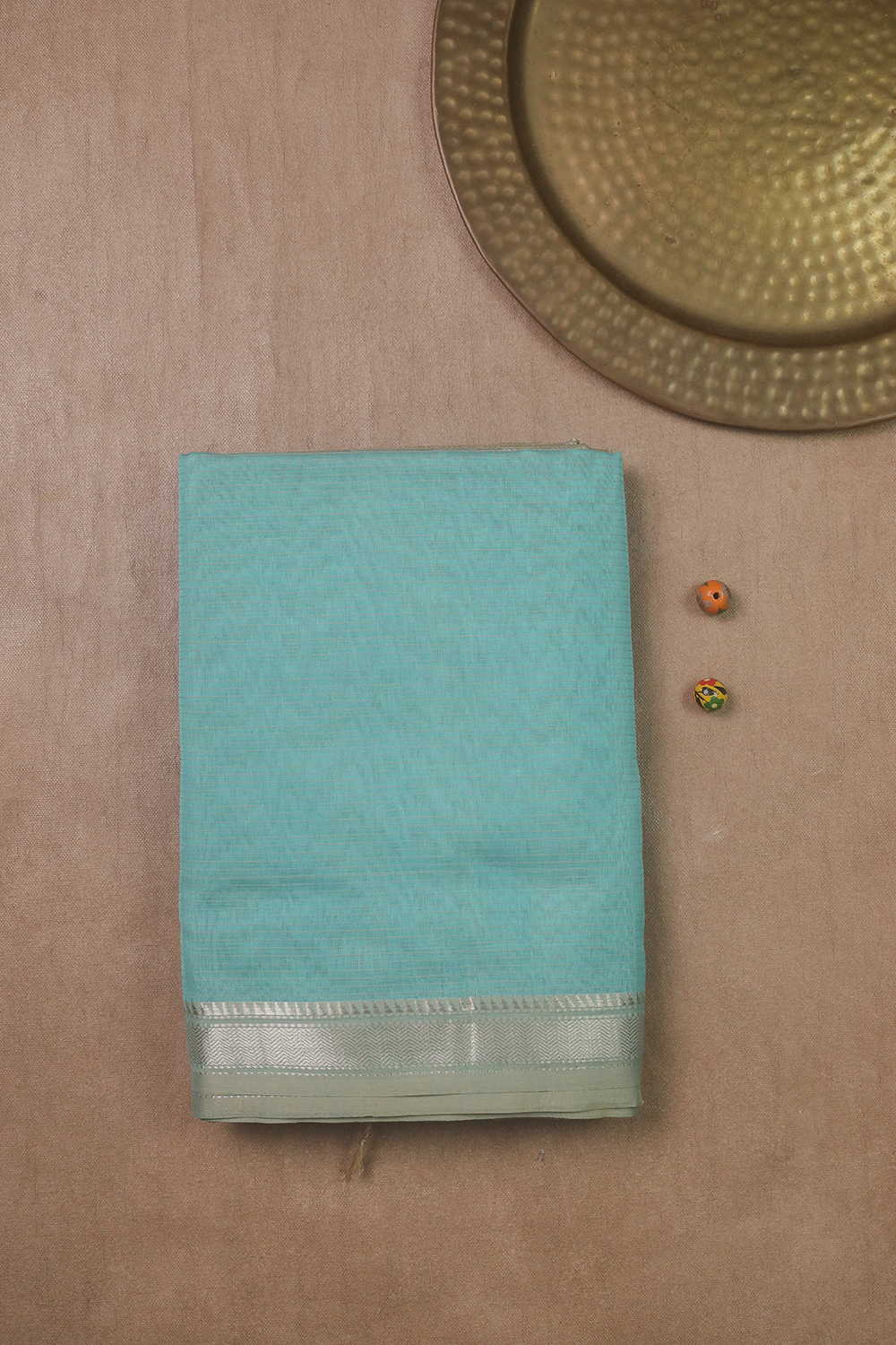 Sea Green Maheshwari Silk Cotton saree