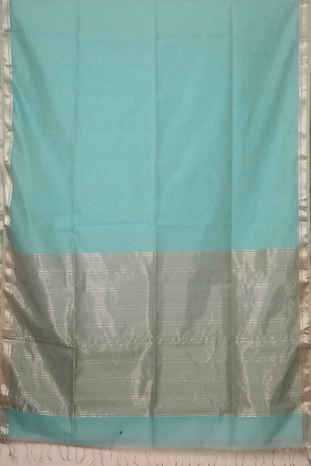 Sea Green Maheshwari Silk Cotton saree - Image 2