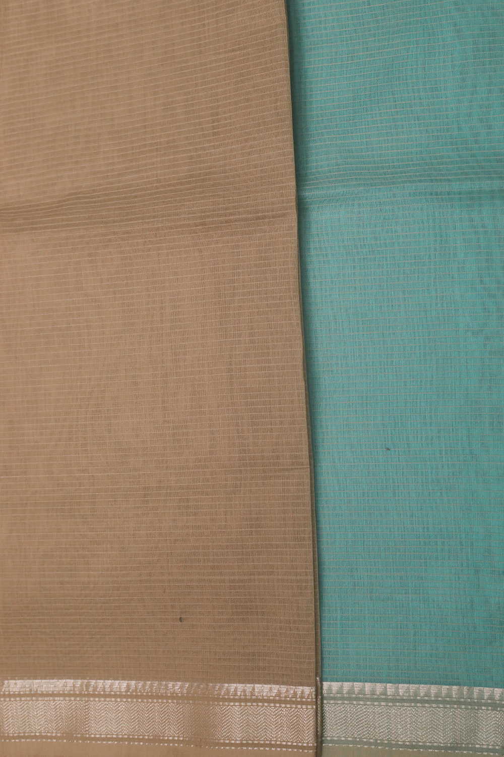 Sea Green Maheshwari Silk Cotton saree - Image 4