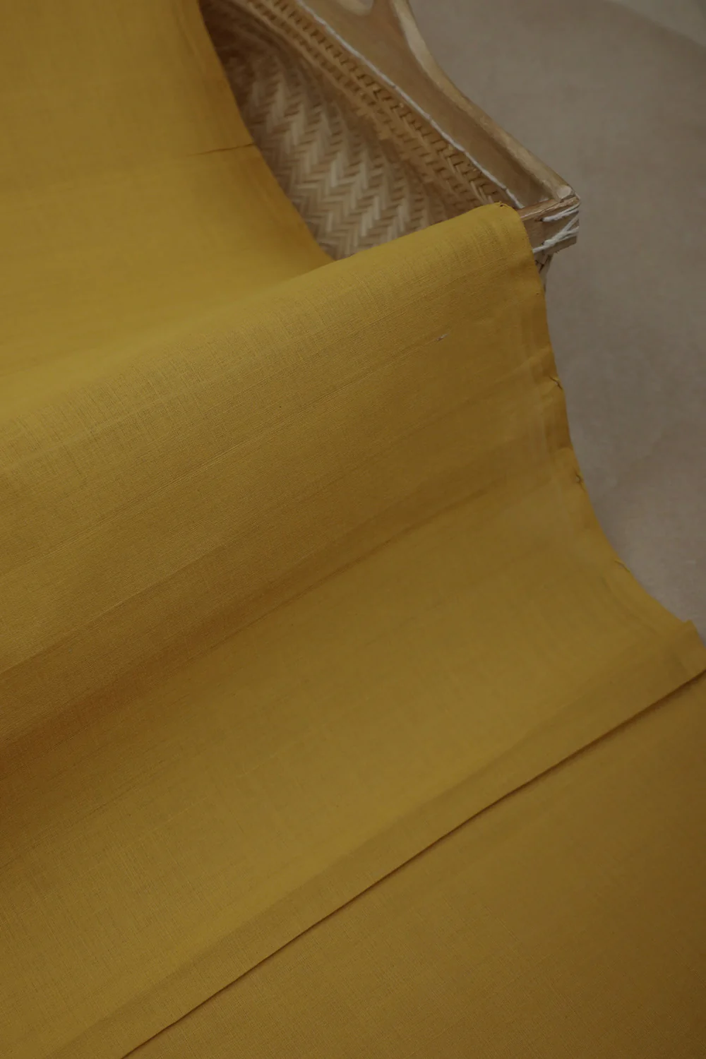 Plain Yellow Mangalagiri Cotton Fabric