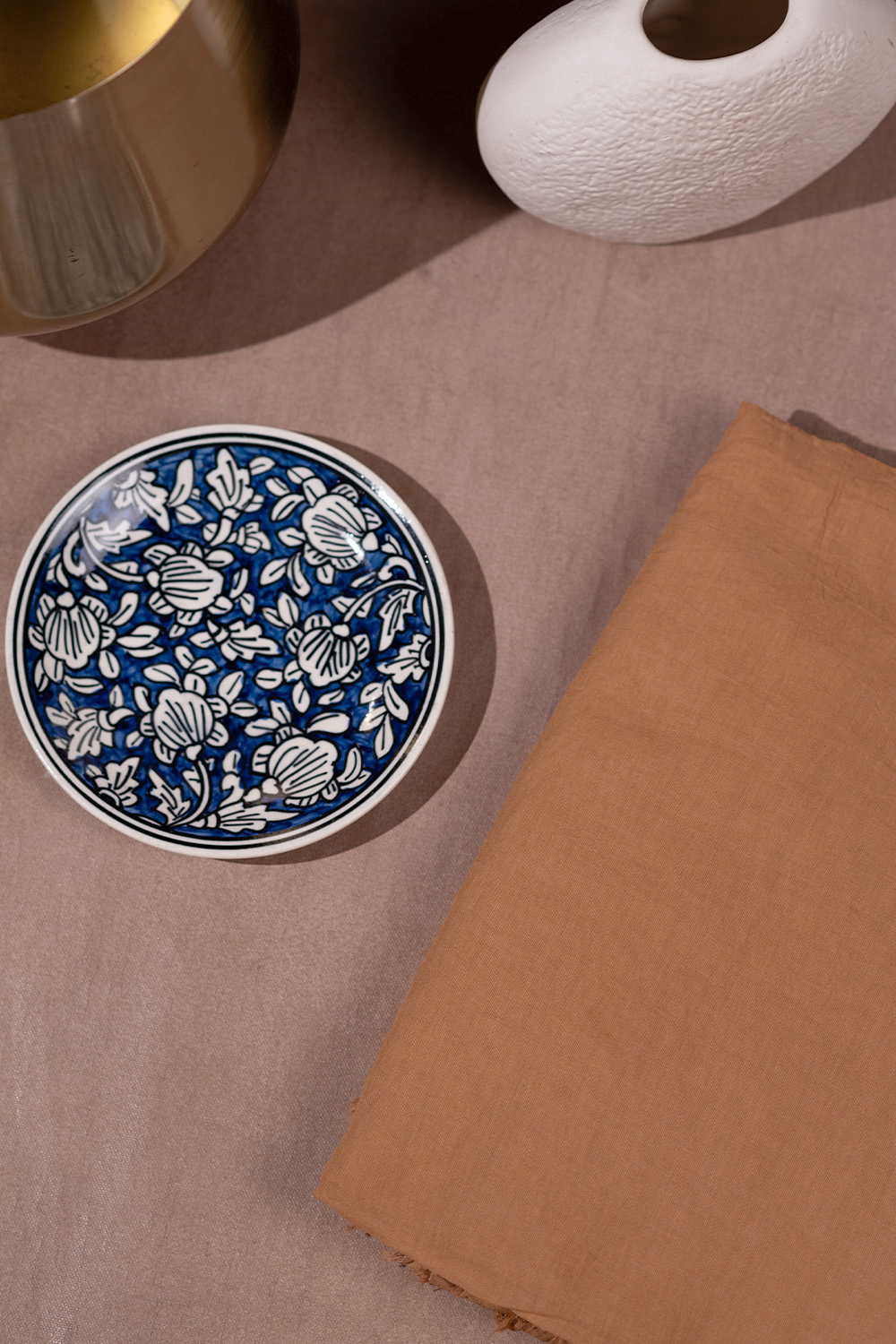 Shade of Beige Mul Cotton Fabric - Image 3